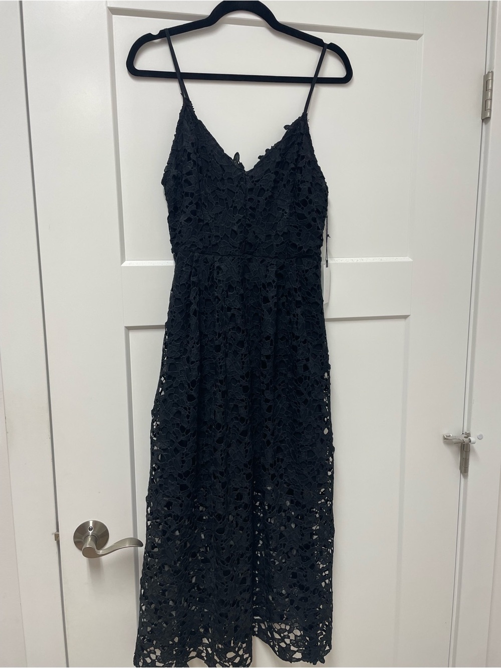 ASTR the label black lace midi dress NWT size L